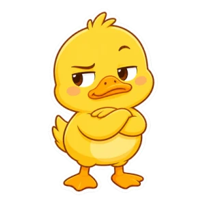 Side-eye Duckmoji sticker