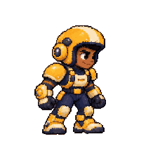 Rivet in gold armor and reinforced boots